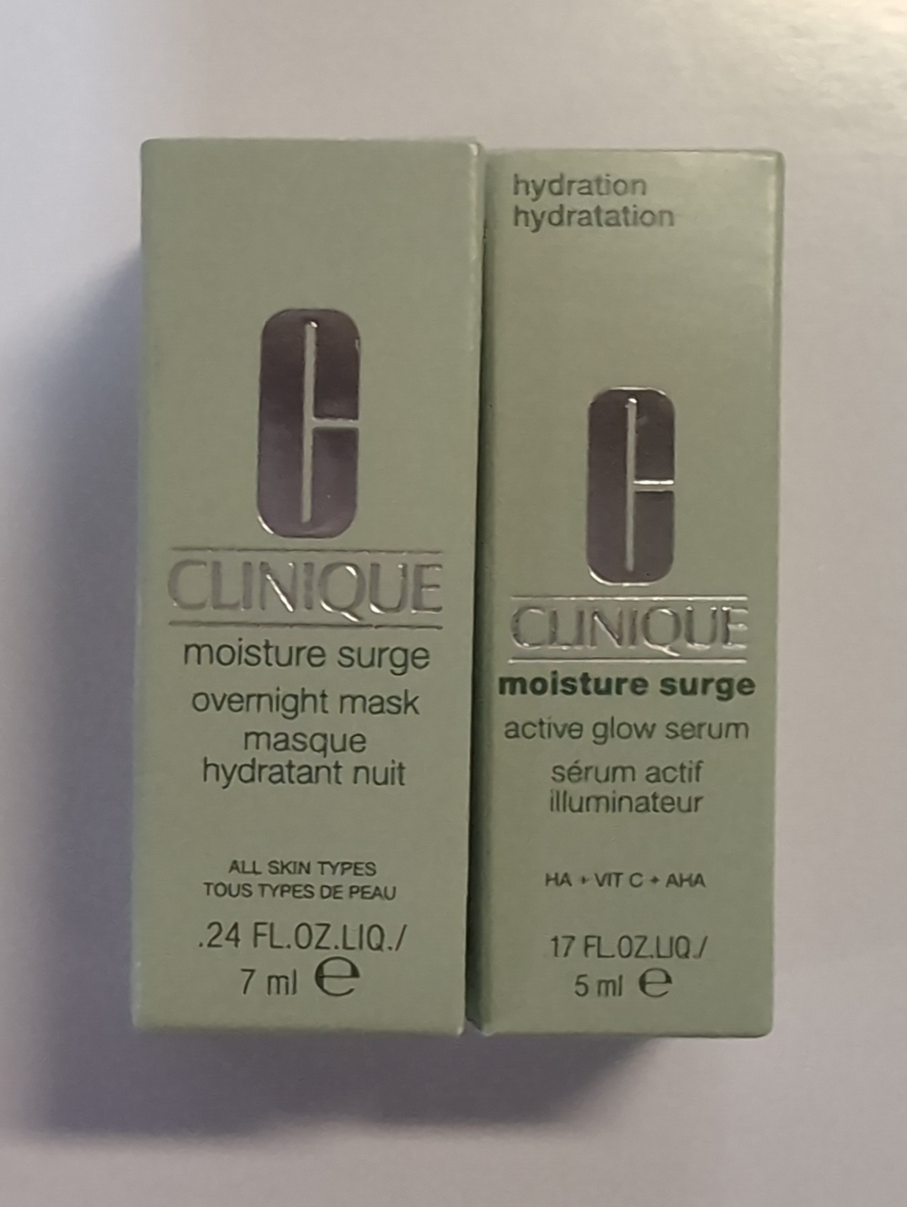 Clinique Moisture Surge Oveenight mask & active glow serum